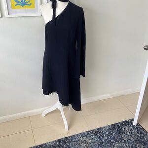 Cinq A Sept Navy One-Shoulder Dress